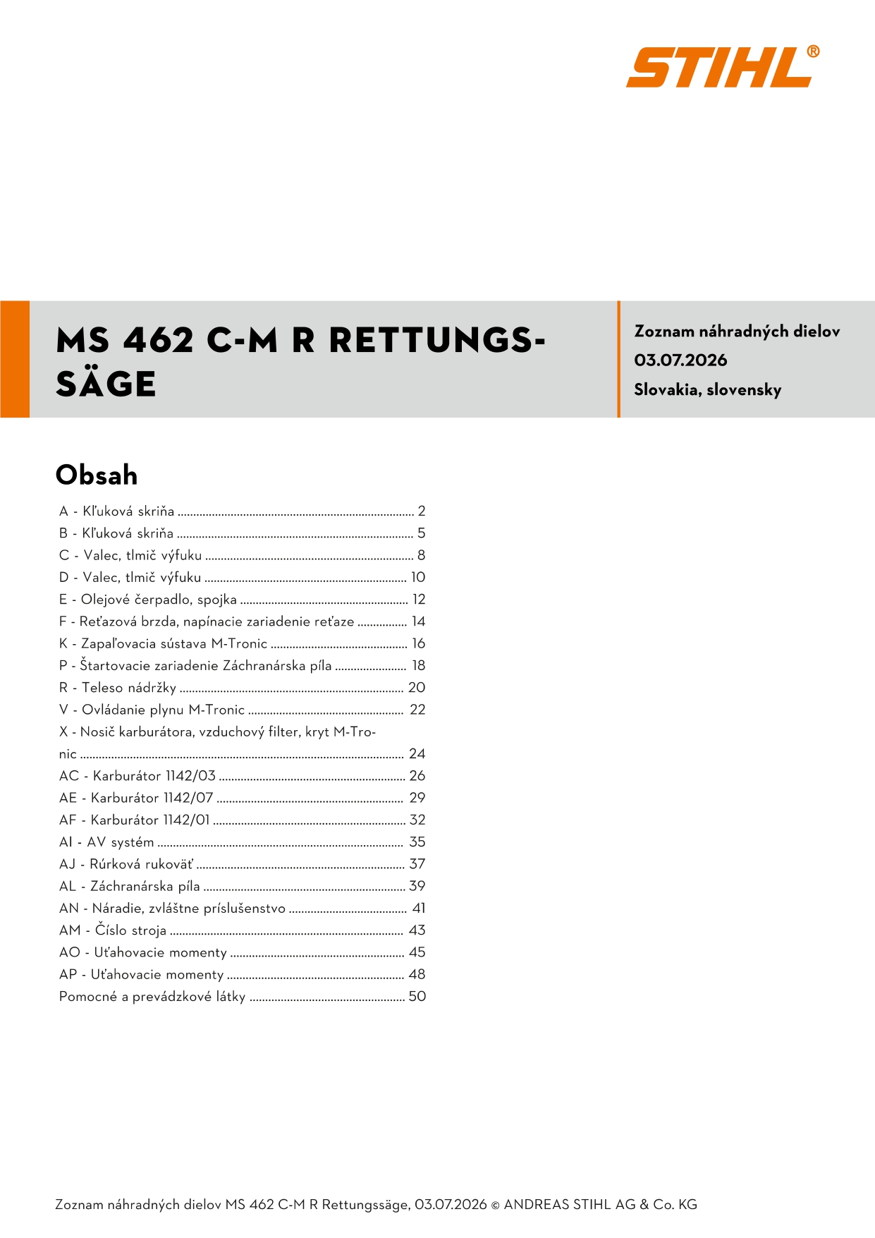 katalóg dielov Stihl MS 462 C-M R