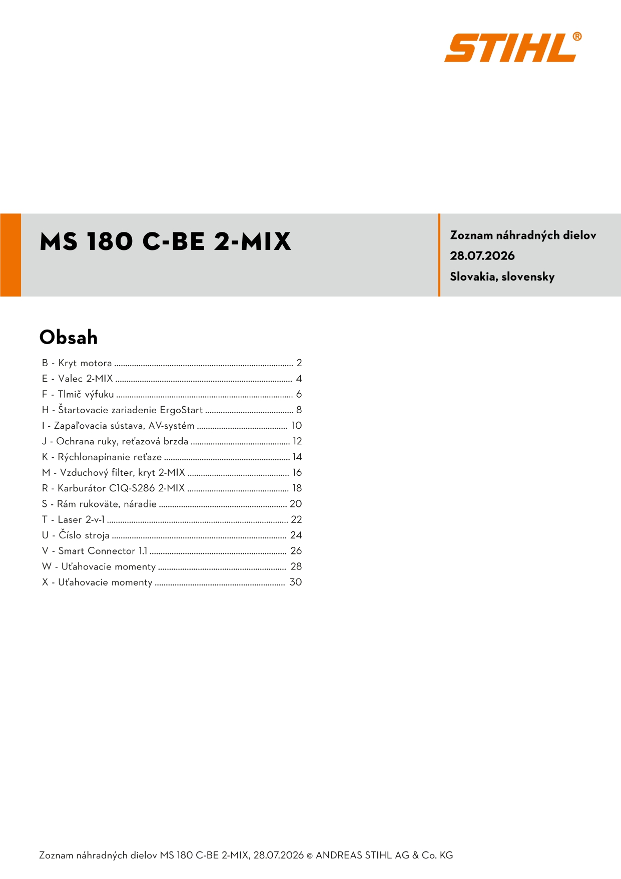 katalóg dielov Stihl MS 180 C-BE 2-MIX