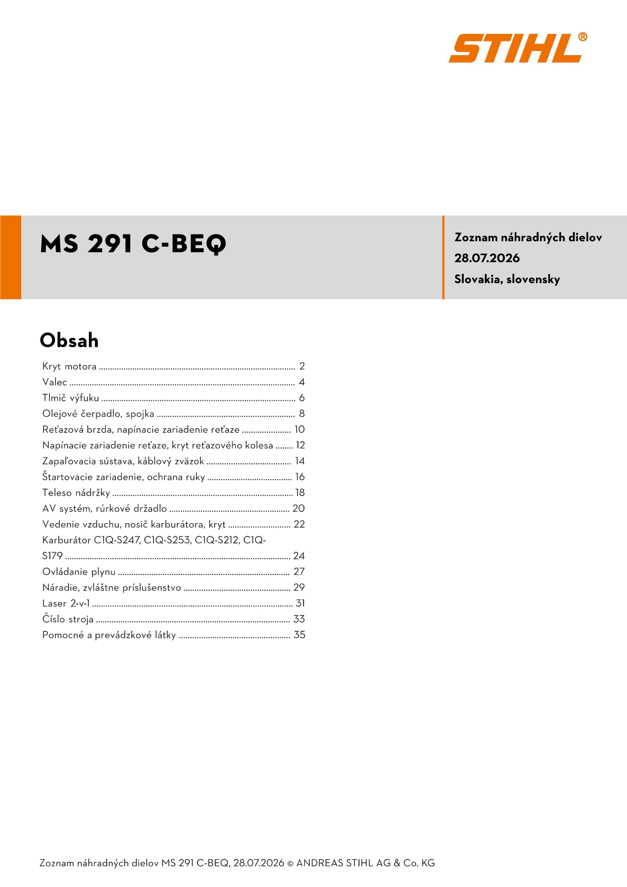 katalóg dielov Stihl MS 291 C-BEQ