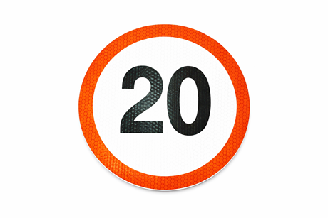 nálepka rýchlosť 20km