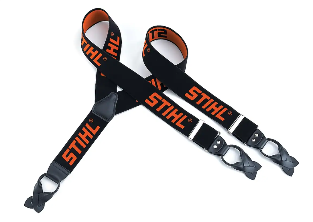 Traky Stihl čierne na gombíky 110 cm