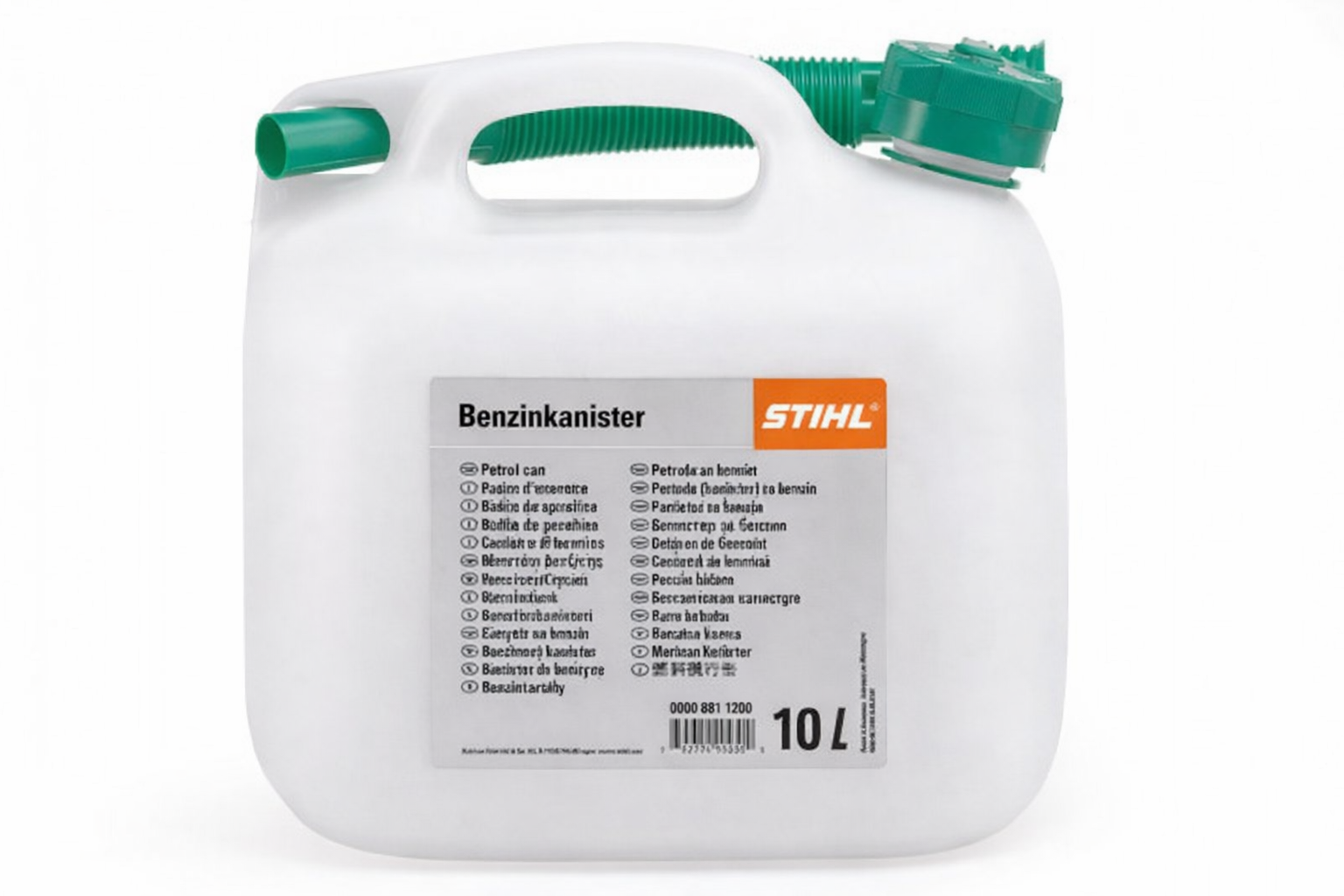 Kanister na benzín - 10 l, priesvitný